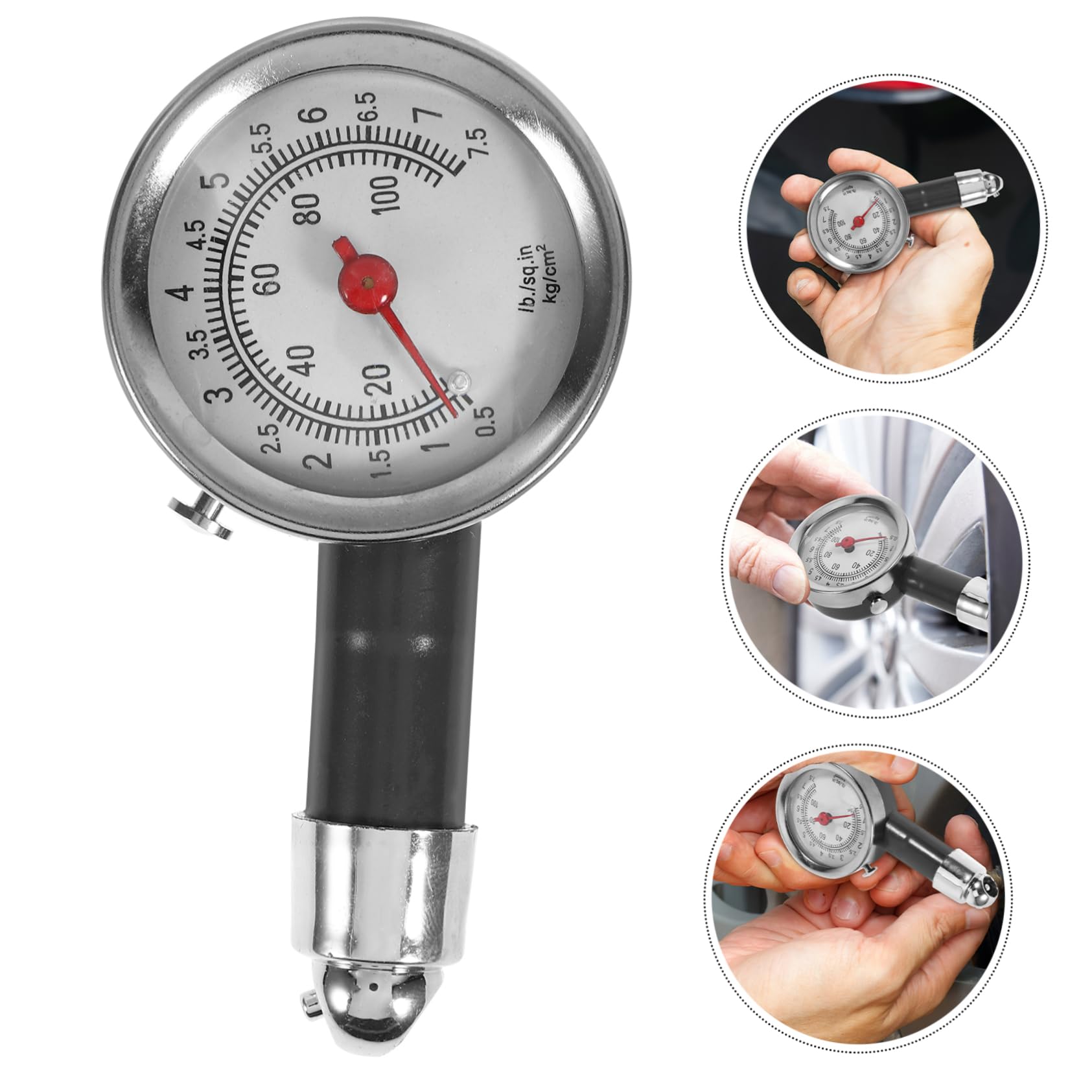 Cabilock 5 Pezzi monitoraggio della pressione dei pneumatici misura manometro controllo gomme auto indicatore dei pneumatici per l'auto Checker a pressione dei plastica Nero