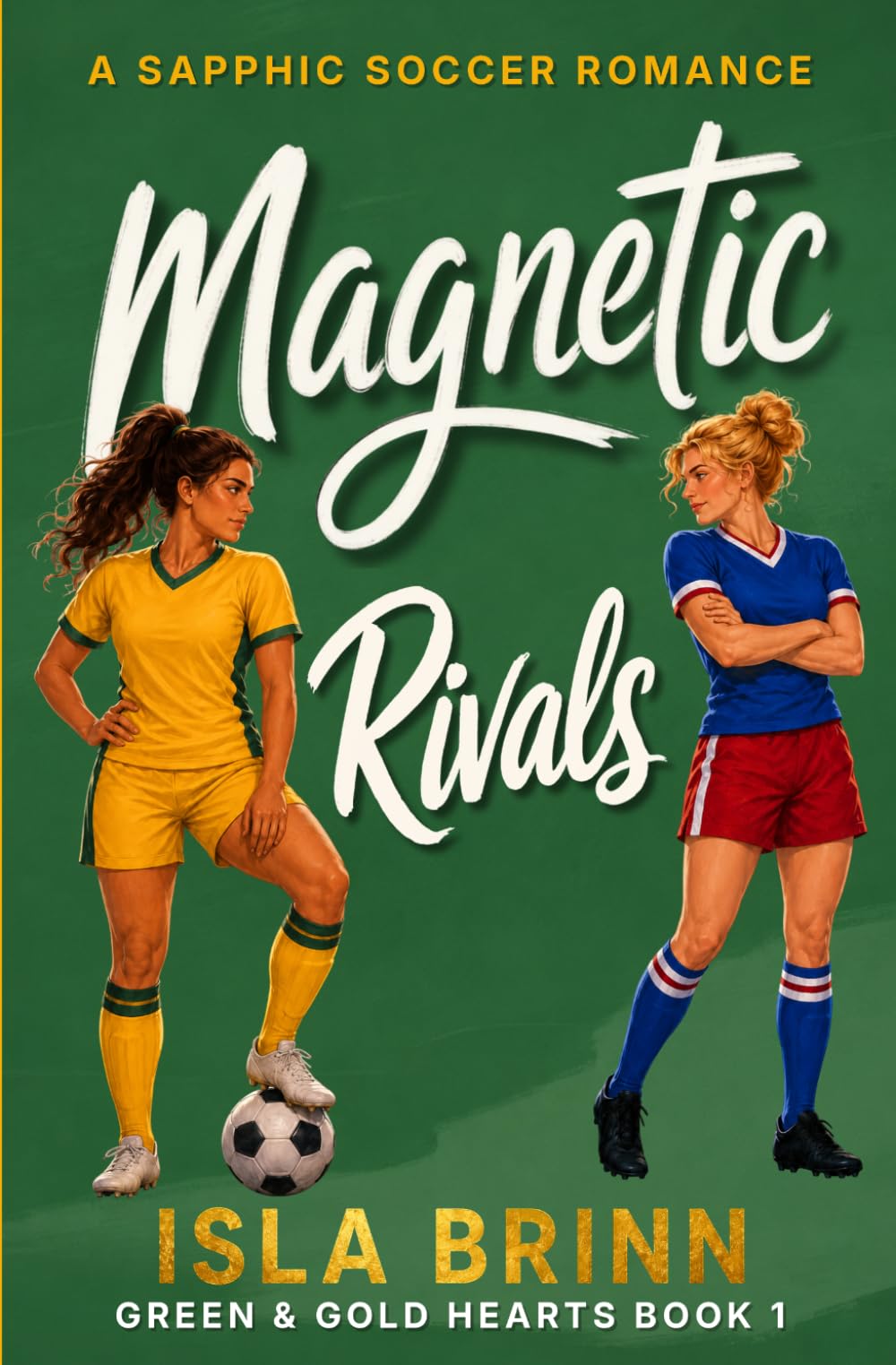 Magnetic Rivals: A Sapphic Soccer Sports Romance (Green and Gold Hearts book 1)