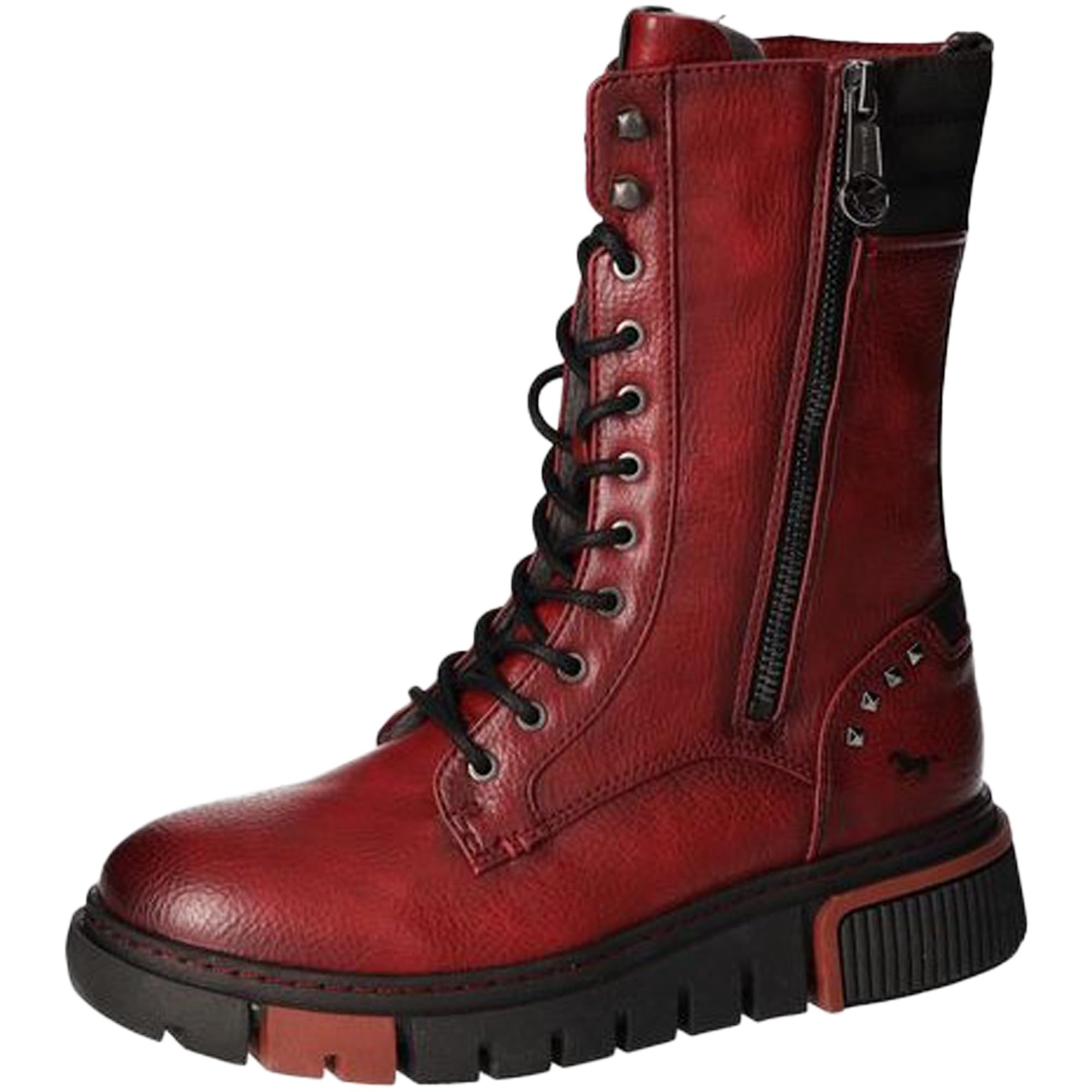 Mustang Rote Stiefeletten Rote Stiefeletten mit Reißverschluss, profilierte Laufsohle