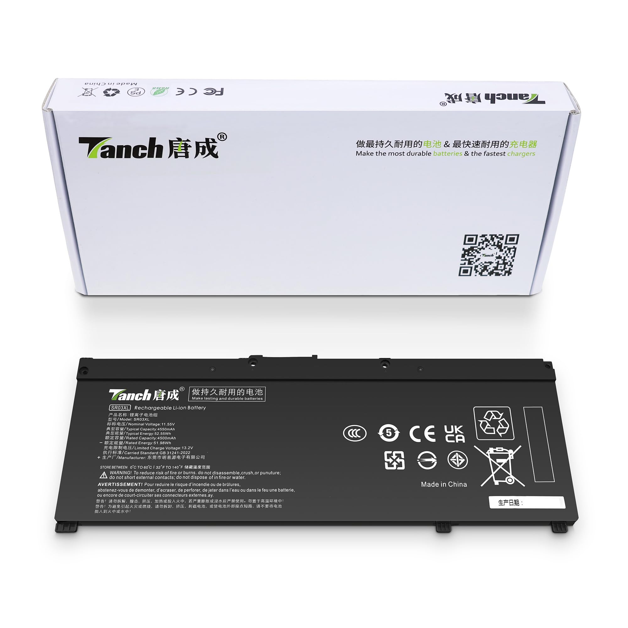 Ordinateur Portable Akku SR03XL L08855-855 pour HP Envy X360 15-CN0000TX Pavilion 15-CX0074TX 15-CX0058WM 15-cx0010nw 15-cx0xxx 15-cx0006nf 15-CX 11.55V 4550mAh 52.5Wh