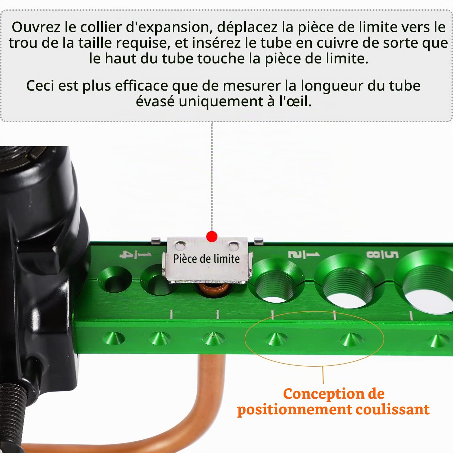 Bonvoisin Kit d'outils d'évasement 6,35 mm - 1,9 cm - 1,9 cm - Outil d'évasement simple pour tube en cuivre et aluminium - Outil d'évasement excentrique 45° 45° avec coupe-tuyau pour tubes en cuivre