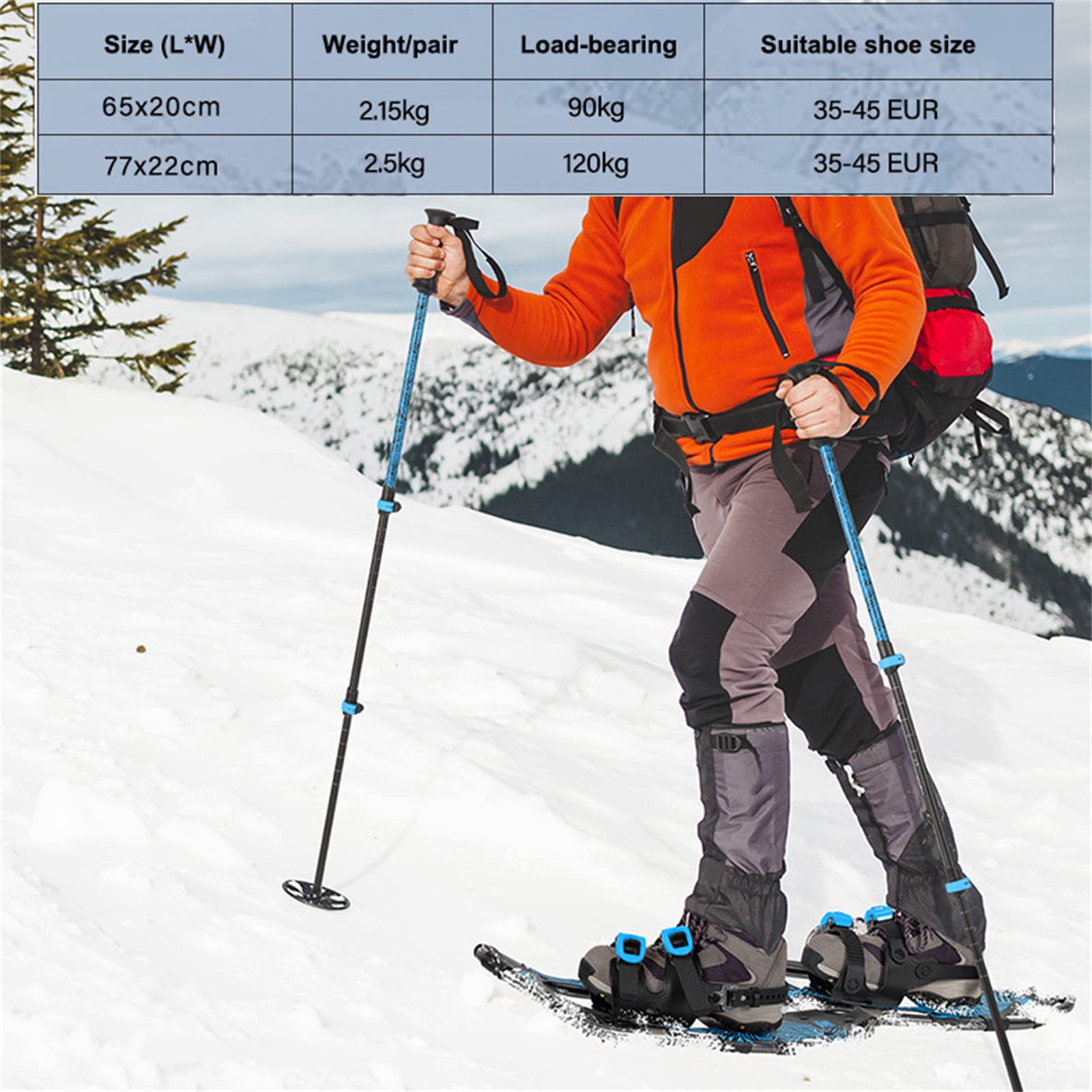 Raquettes À Neige Tout Terrain en Alliage D'aluminium Léger,avec des Fixations À Cliquet Réglables,Raquettes À Neige Homme Femme Jeune,avec Sac De Transport,30 inch