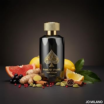 Jo Milano Game of Spades High Roller Parfum Spray | 3.4 oz (100ml) | Warm, Soft, Citrus, Oud, Patchouli Scent | Long Lasting Fragrance for Men and Women (Unisex)