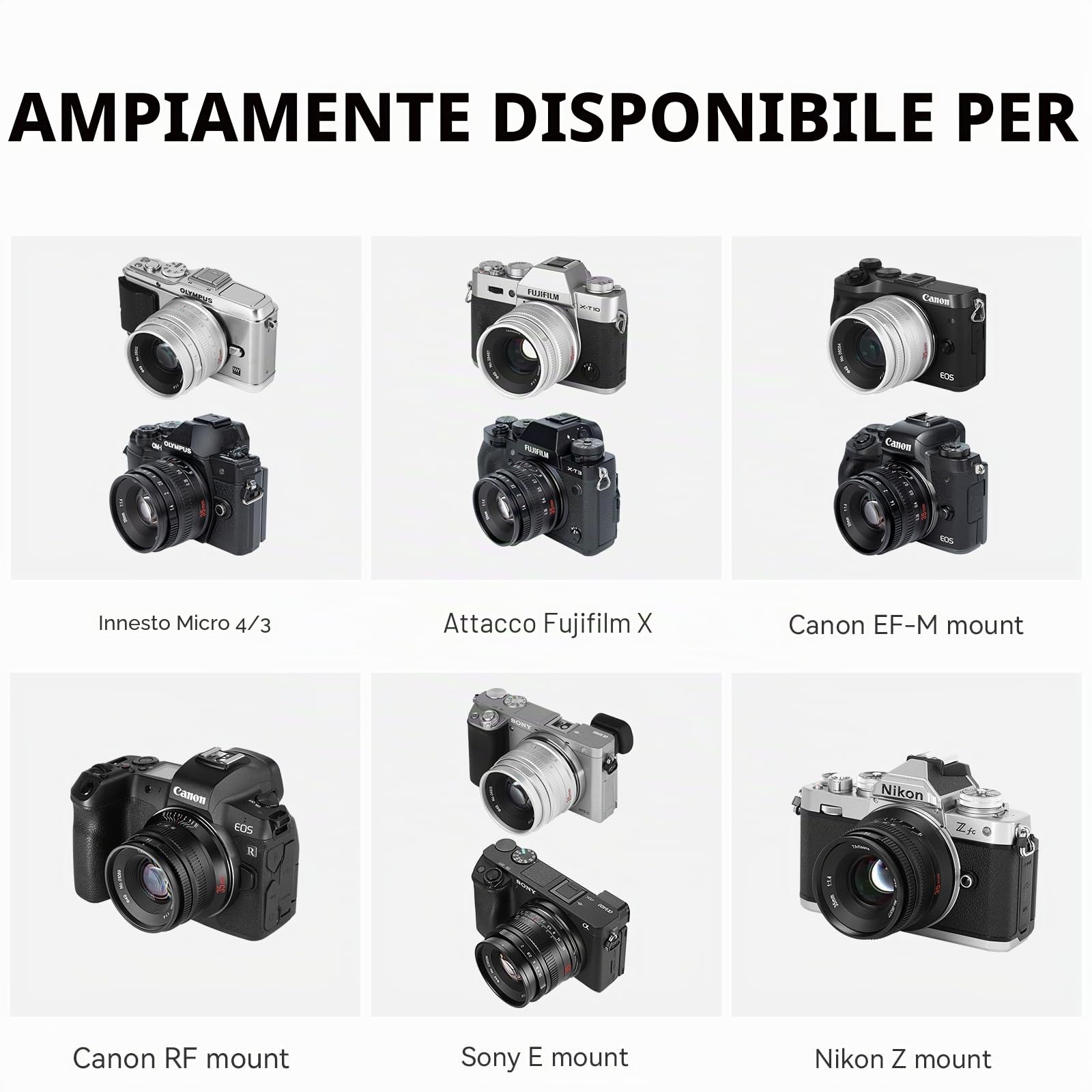7artisans Obiettivo fisso 35 mm F1.4 Mark II APS-C Messa a fuoco manuale Ampia apertura compatibile con fotocamere mirrorless Canon R Mount R RP R5 R6