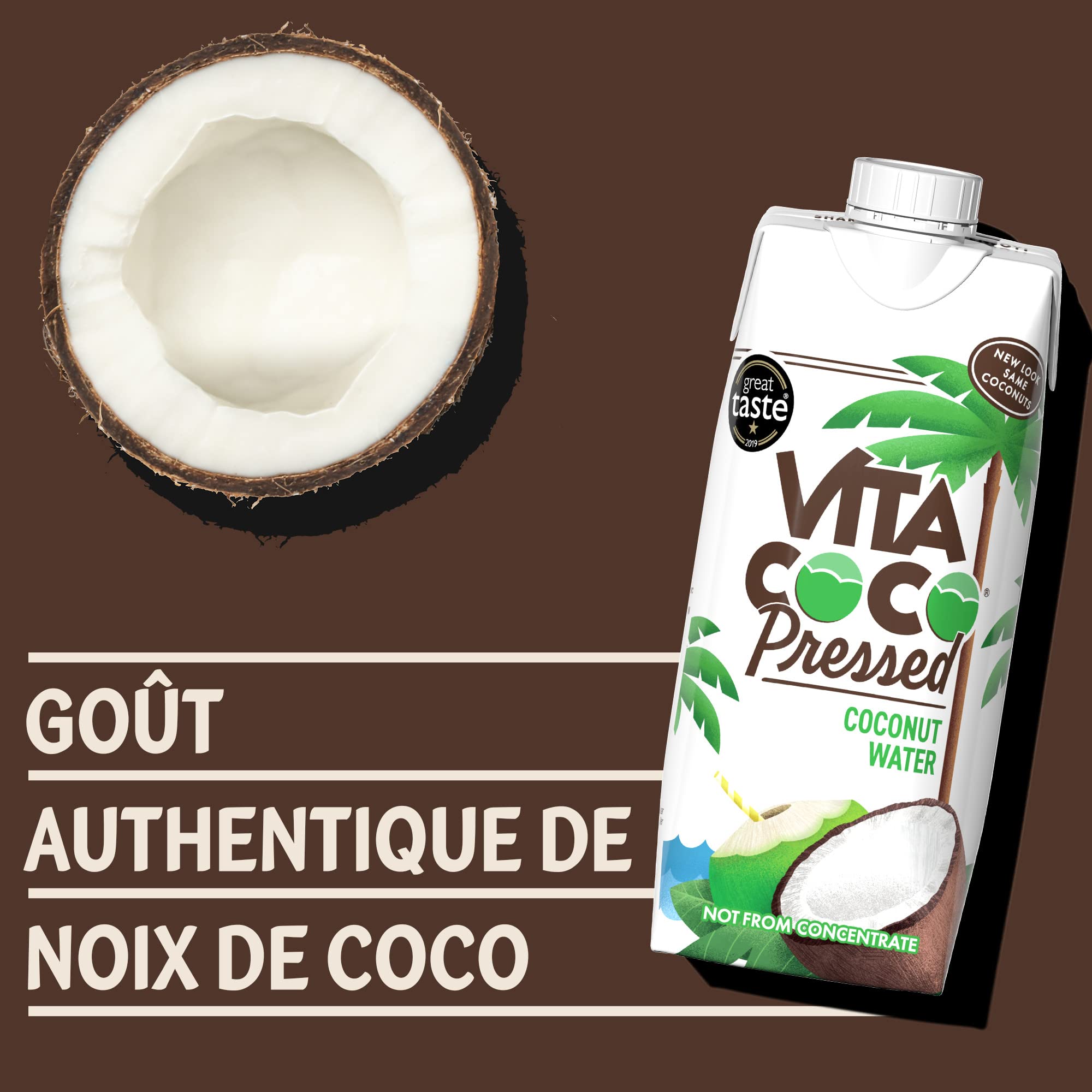 Vita Coco - Eau De Coco Pressée (330ml x 12) - Naturellement Hydratante - Remplie D'électrolytes - Sans Gluten - Plein De Vitamine C Et De Potassium