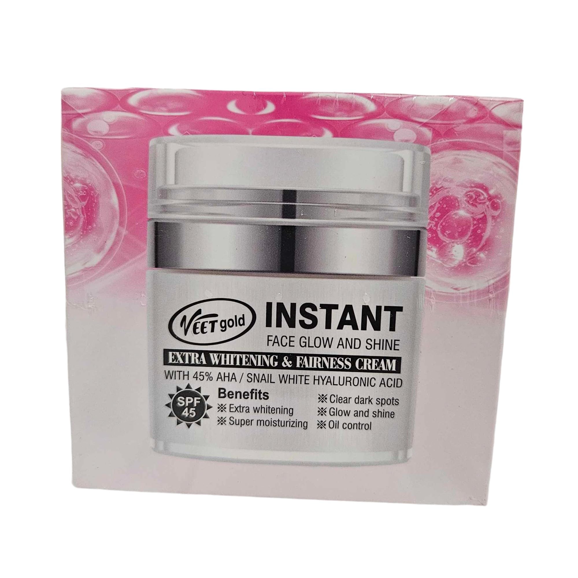 Gold Face Cream Instant Glow & Shine Extra Whitening & Fairness Cream SPF45