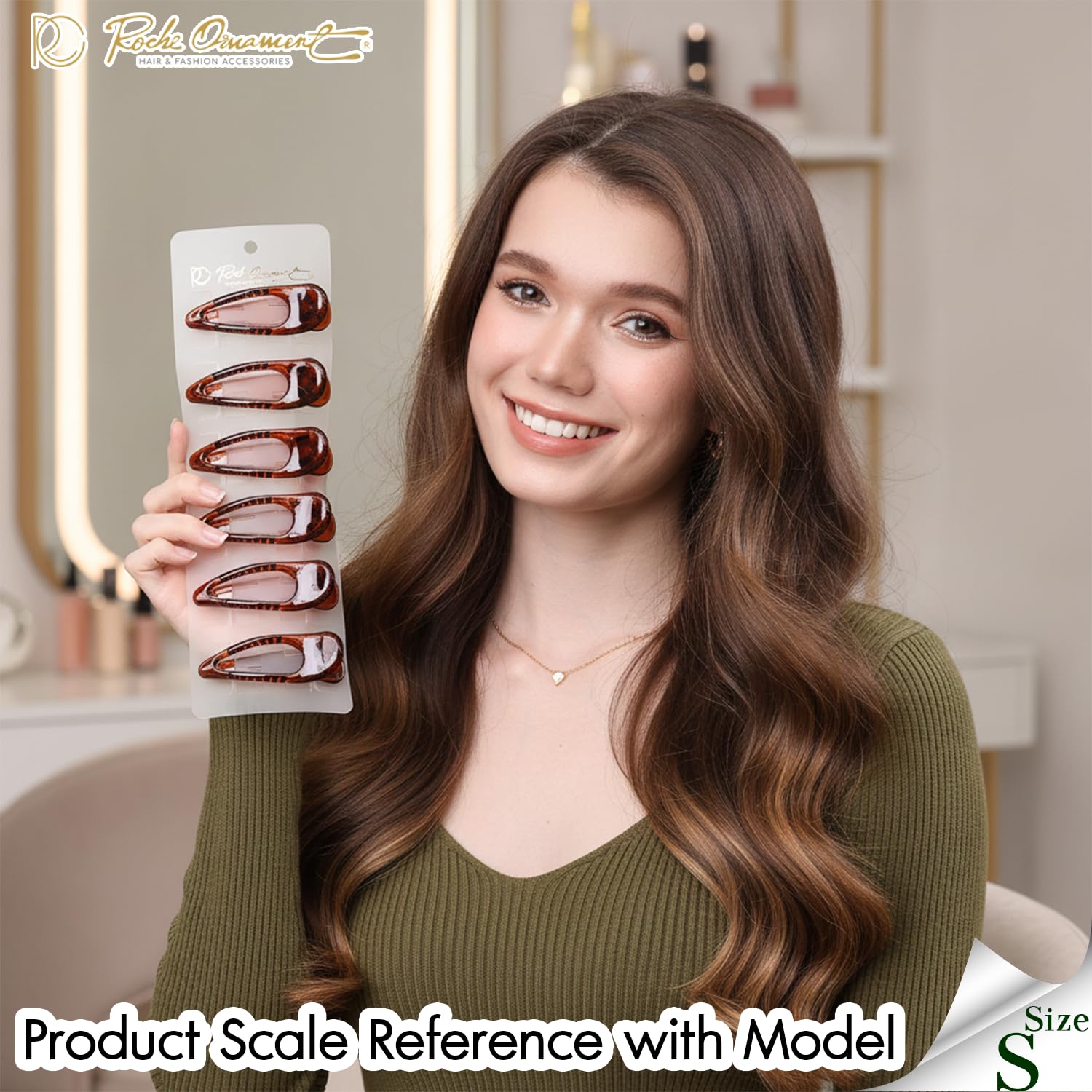 RC ROCHE 6 Pcs Small Flat Flip Hair Claw Clips for Women Alligator Duckbill Thick Hair Styling Barrette Strong Side Slide Jaw Plastic No Slip, Small Brown