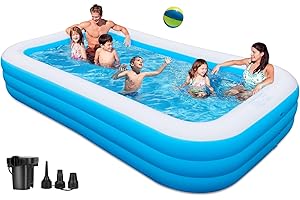 Inflatable Family Pool with Rapid In-Built Electric Pump