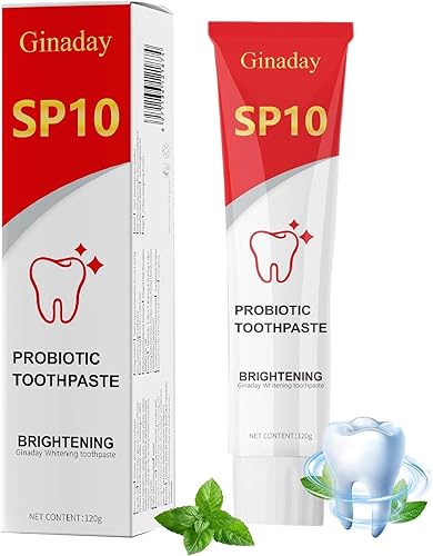 Pasta de dientes probiótica SP10, cuidado de limpieza profunda de aliento fresco, probióticos orales, pasta de dientes ultra blanqueadora (1 unidad)