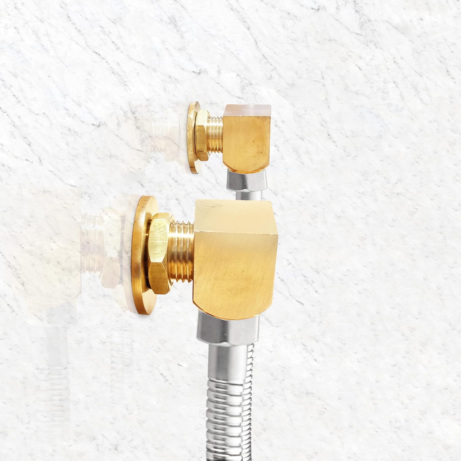 B-0230-K Brass Wall Mount Faucet Installation Kit Replacement for T&S B-0230 Style Faucet,Includes 2 Short Elbows,Lock Nuts, Washers,Nipples,Teflon Tape,2PCS - Image 5