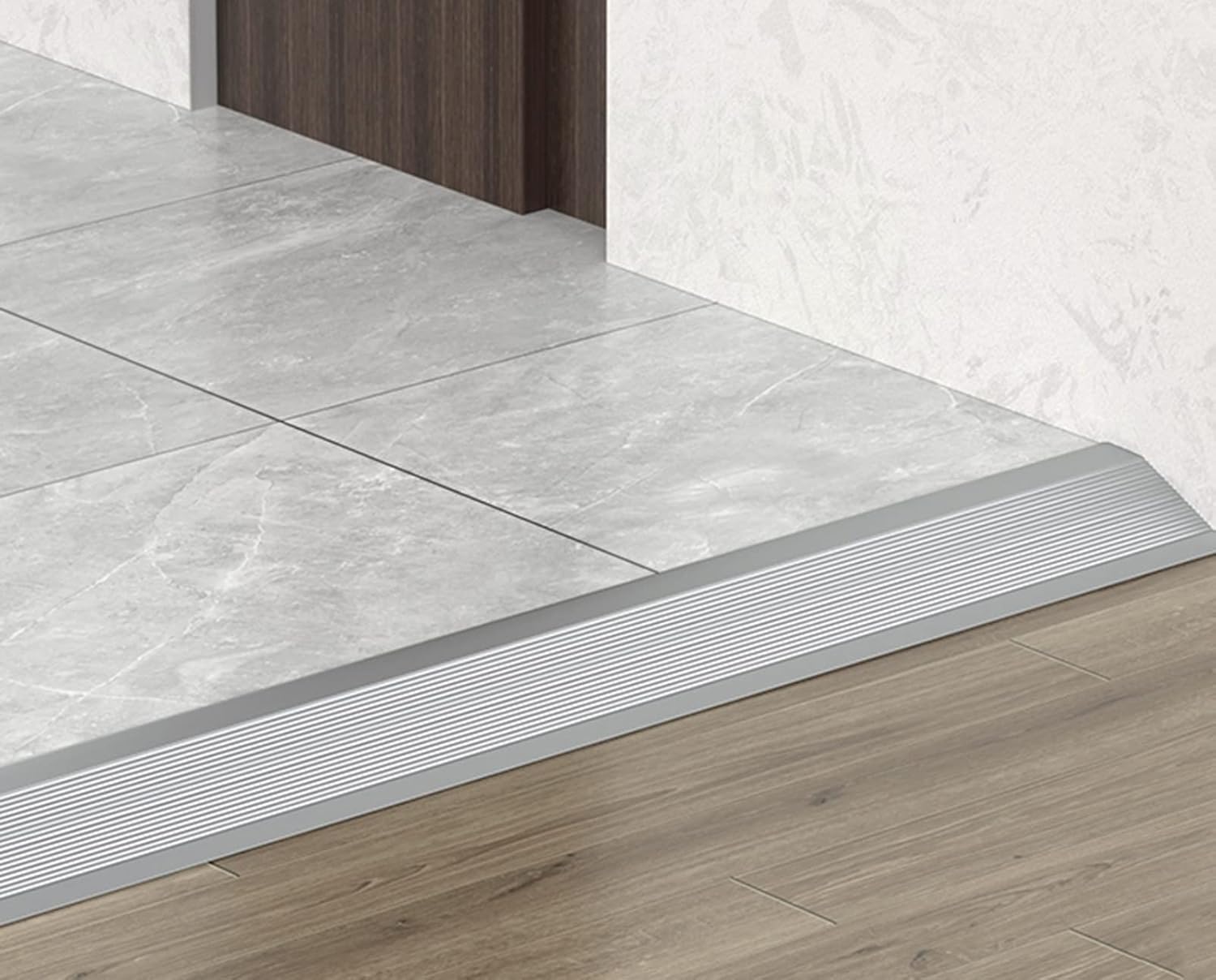 Floor Transition Strip Flooring Edge Trim, Door Threshold Trim Strip,Aluminum Alloy Gap Cover Joint Strips,Smooth Transition Threshold Strips,Height Difference (Color : White)