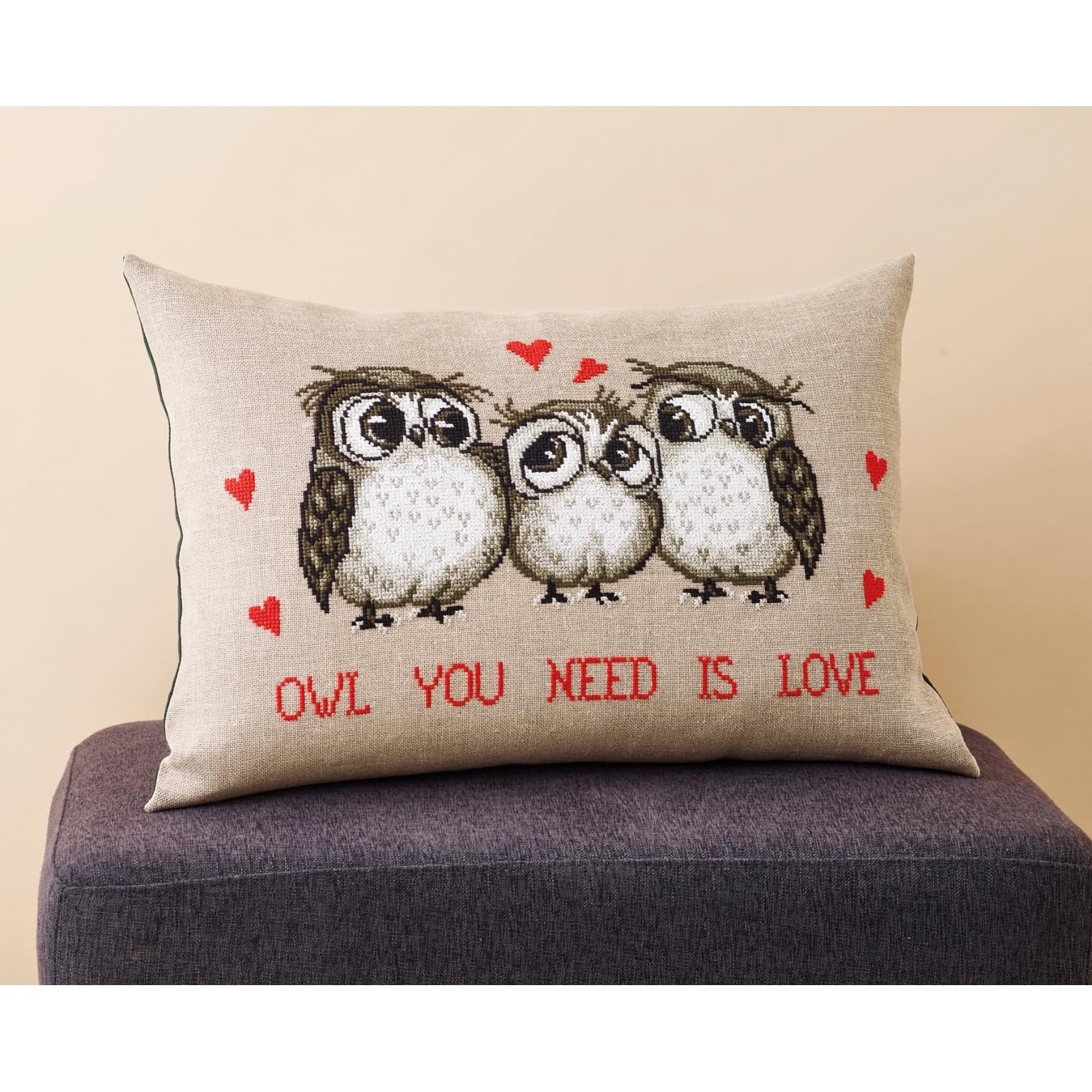 Permin Counted Cross Stitch Kit - Owl You Need is Love