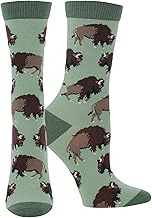 WHD Buffalo Crew Socks for Women & Men | Fun Animal Socks, Nature Lover Gift