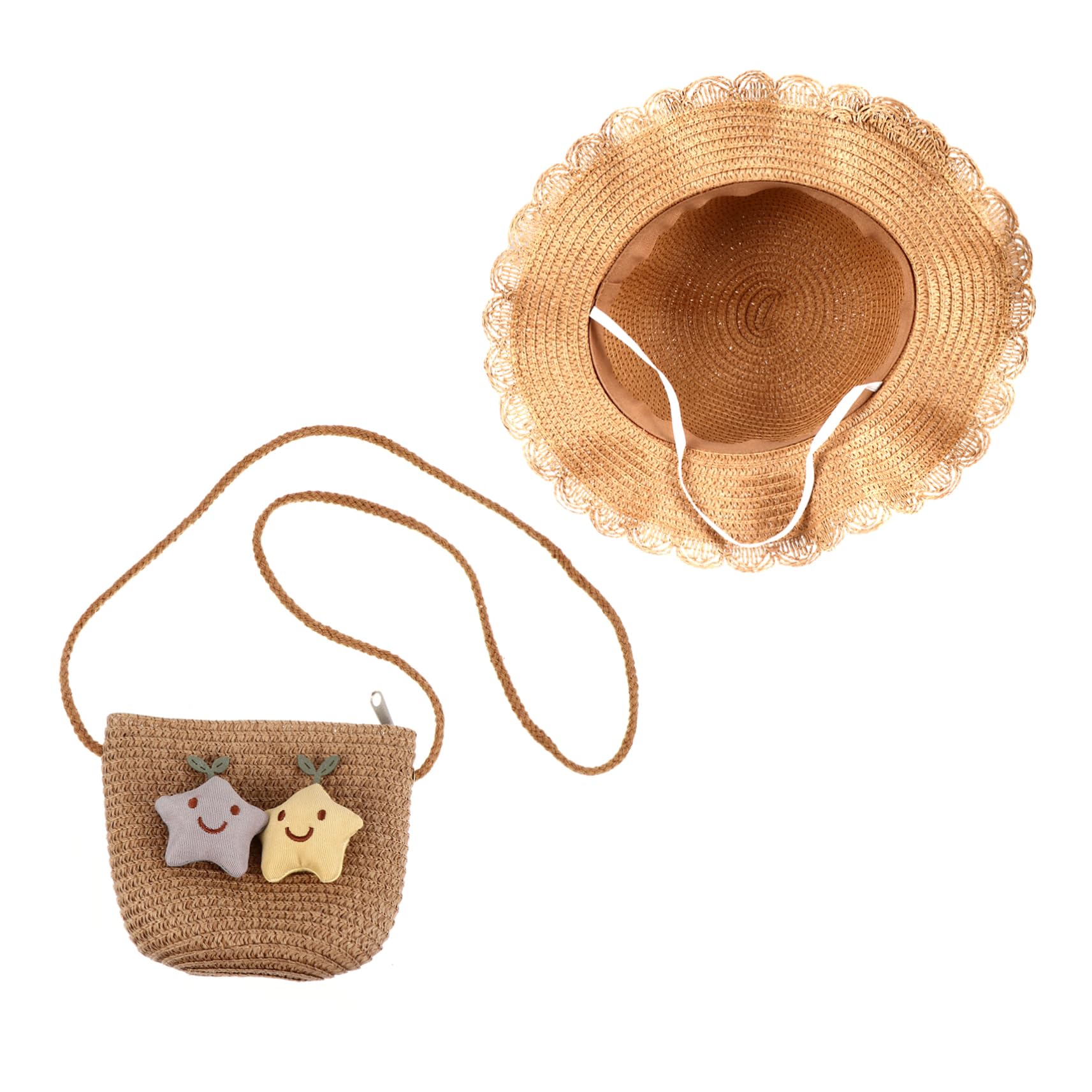 CALLARON Parasol Bebés Gorras De Playa para Sombrero De Protección Solar para Mimbre Sombrero De Totalizador Pequeño Sombrero De Cubo Esponjoso Khaki