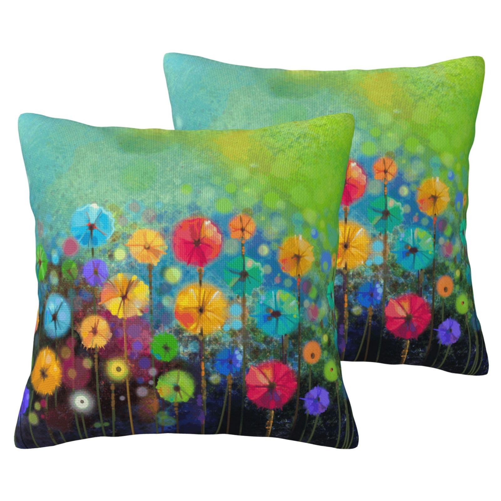 Housses de coussin imitation lin anti-froissement style abstrait