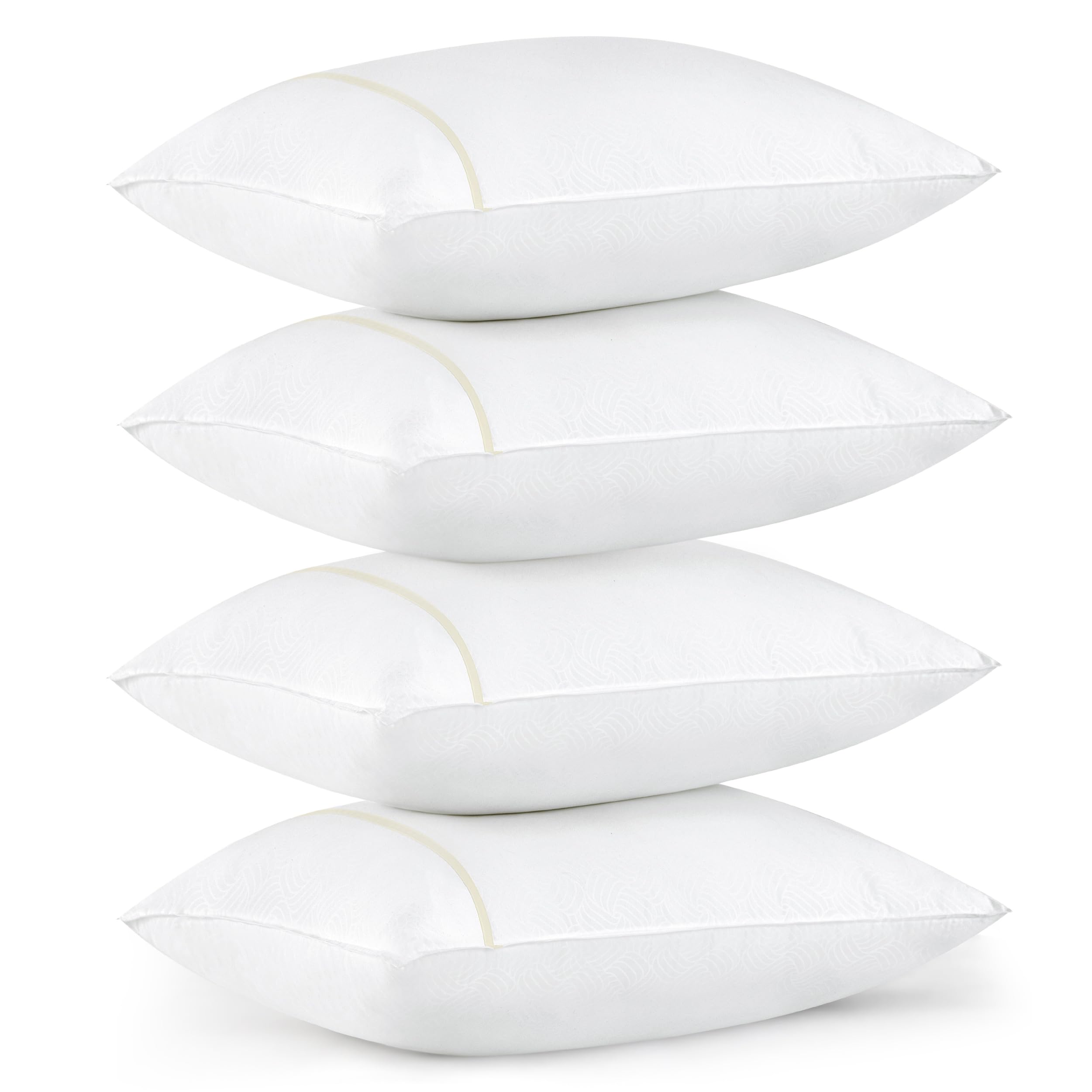 Bedsure Hotel Pillows Standard Size Set of 4 - Luxury Soft & Supportive Standard Pillows 4 Pack for Sleeping with Breathable Cover for Side, Back or Stomach Sleepers