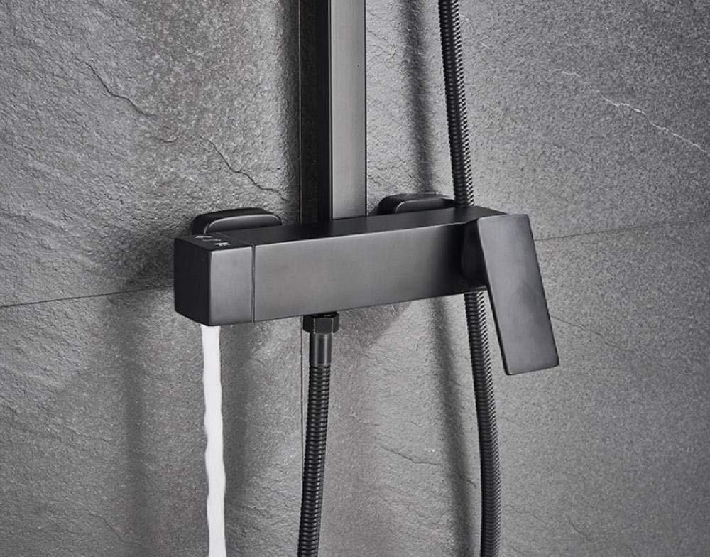 Huin Rubinetto per doccia Rubinetto per doccia nero Rubinetto per doccia in ottone da 8 pollici Rubinetti per miscelatore caldo e freddo