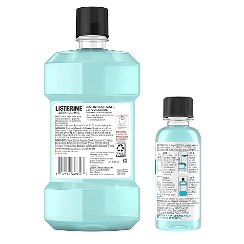 Miniatura 6 de Listerine Kit de iniciación concentrado de enjuague bucal sin alcohol, 1 x 16.9fl oz y 2 x 3.4fl oz