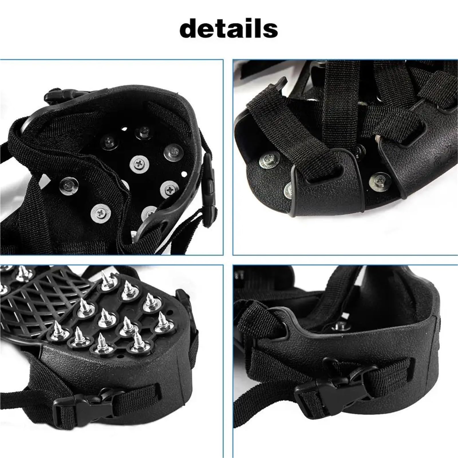 1 paio 32 borchie antiscivolo pinza for ghiaccio regolabile Spike pesca invernale punte da neve scarpe coperture ramponi sul per Scarpe da Neve, Protezione sicura