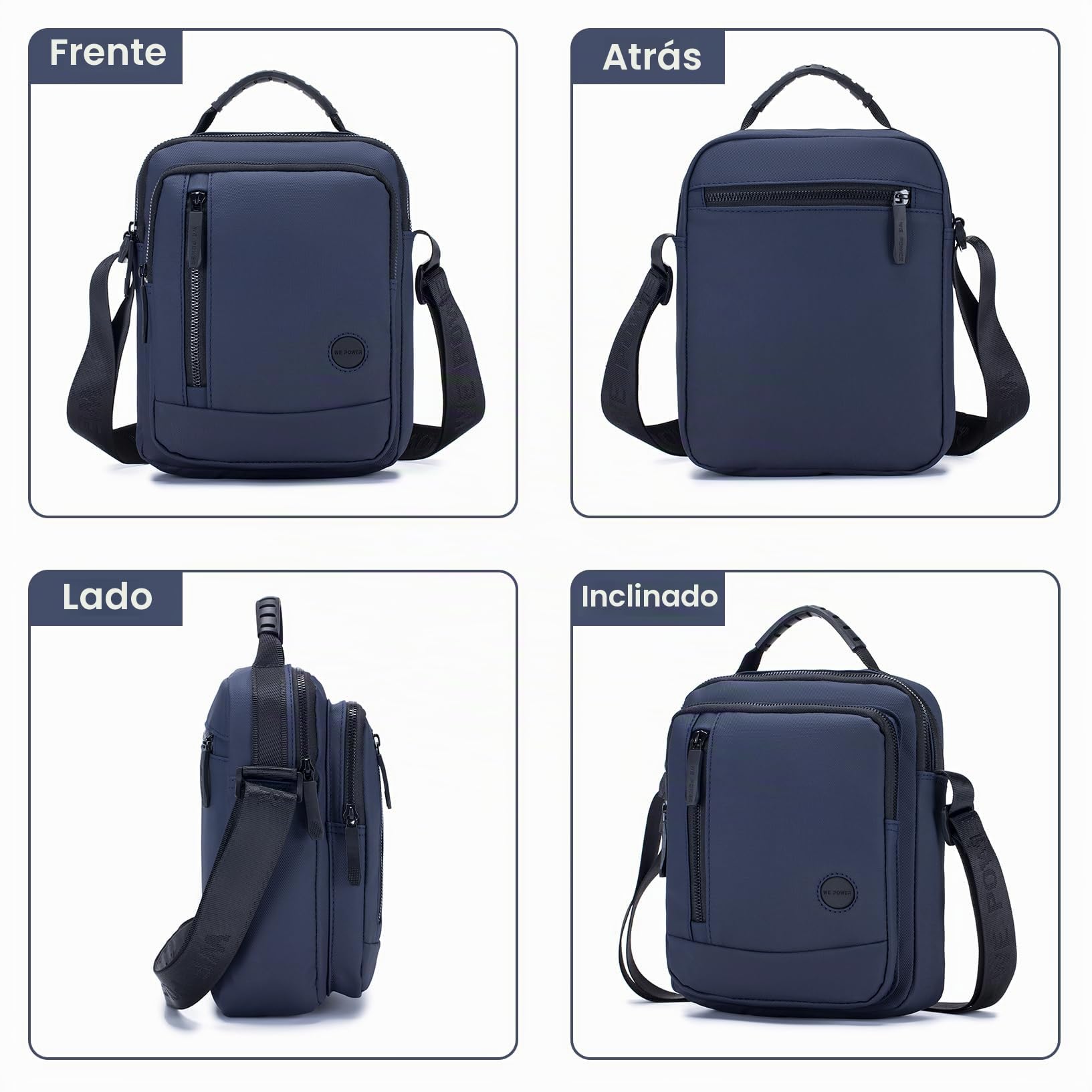 SPAHER Bolso Hombre Bandolera Pequeña, Impermeable Nylon Bandoleras Hombre Bolso de Hombro Crossbody Bag Casual Con Correas de Hombro Ajustables Para Regalo, Viaje, Trabajo