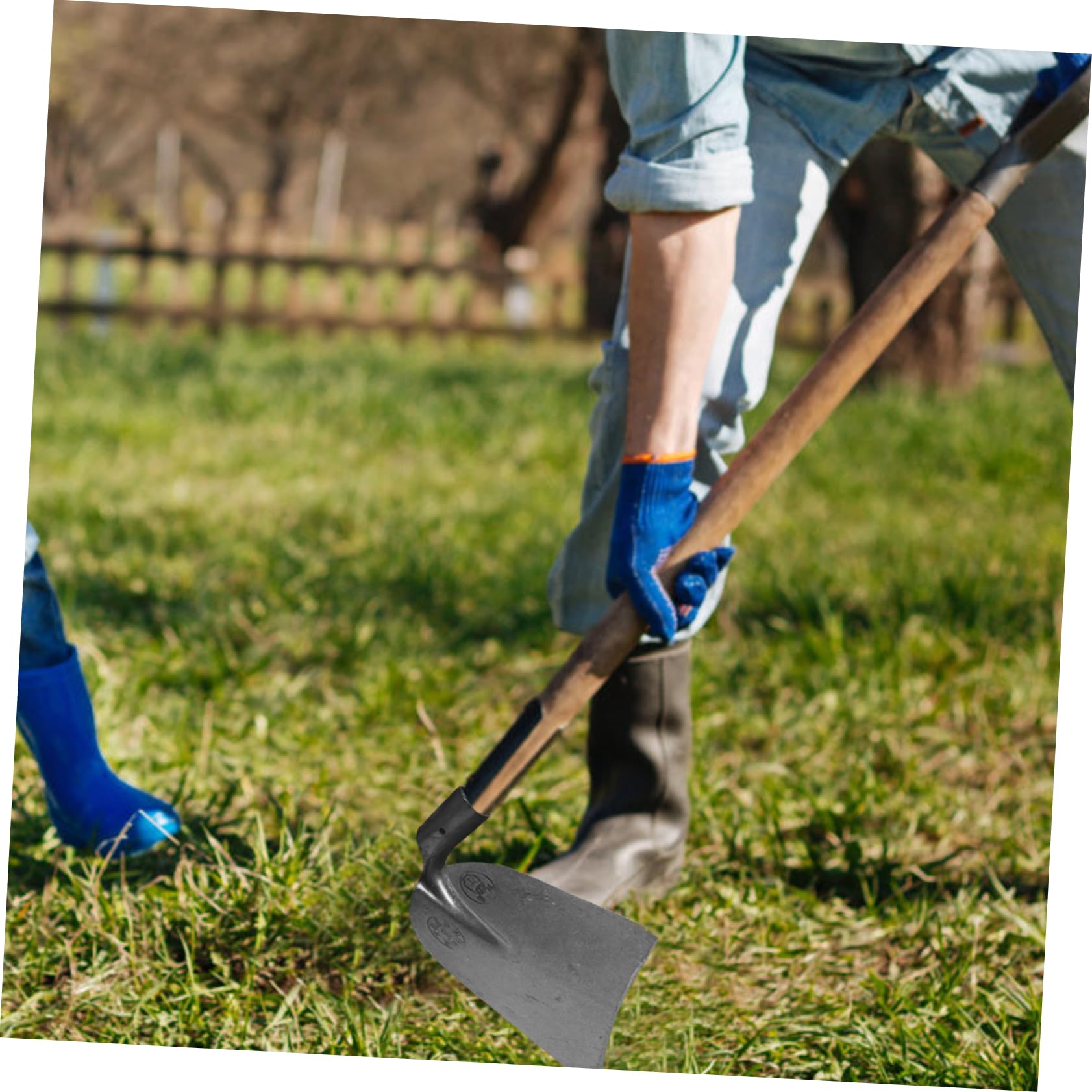 Attrezzo Agricolo in Acciaio al Manganese, Design Integrato Allargato | Scavare e Smuovere Terreno, Finitura Argento, Utensile Robusto per Lavoro in Campo