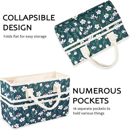 Vista 45 de qianshan Bolsa organizadora de manualidades con múltiples bolsillos, organizador grande de almacenamiento de arte con asas para arte, manualidades