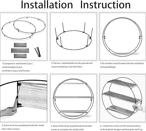 Miniatura 7 de Asense Estantes flotantes para pared y mesa, estante de decoración de estilo geométrico de madera para baño, dormitorio, sala de estar, cocina,