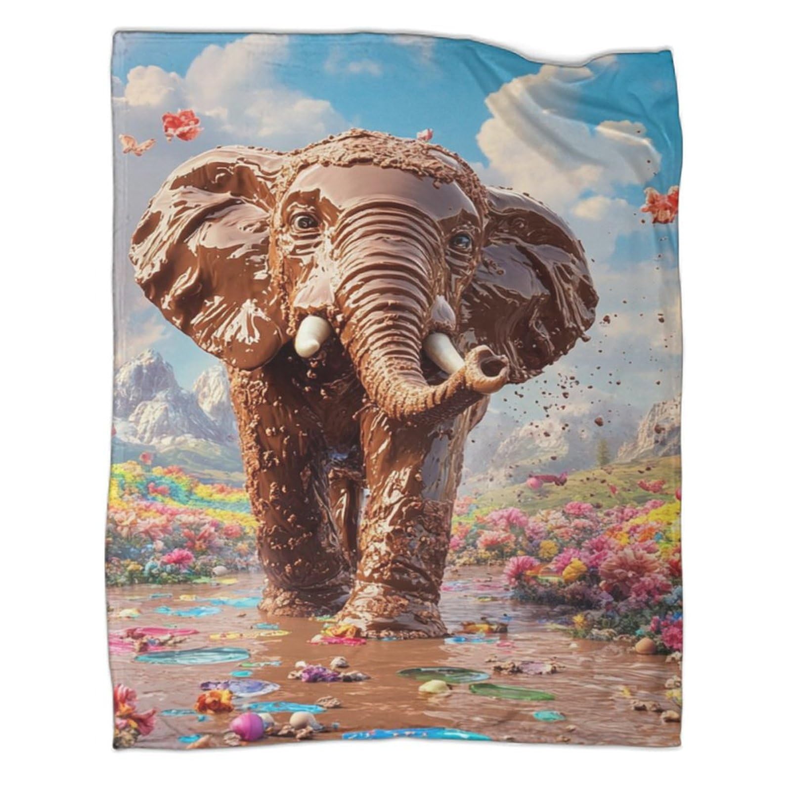 Couverture éléphant microfibre moelleuse plaid haute densité de voyage