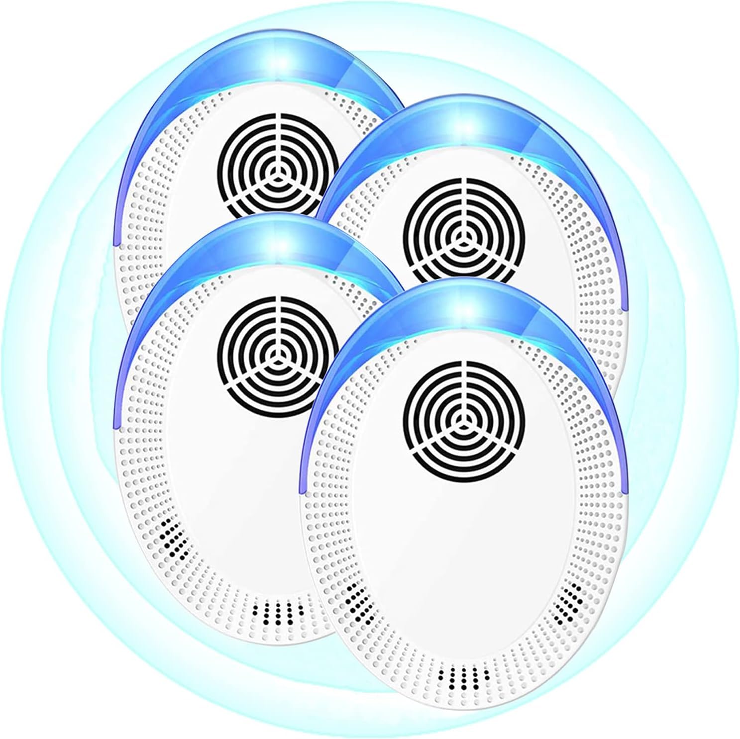 HIQUAY 4 Pack Ultrasonic Pest Repeller, Spider Repellent Plug In, Cockroach Control Devices Indoor & Outdoor Anti Mosquitoes, Fleas, Ants, Bed Bugs, Flies, Spiders, Wasp, Rat