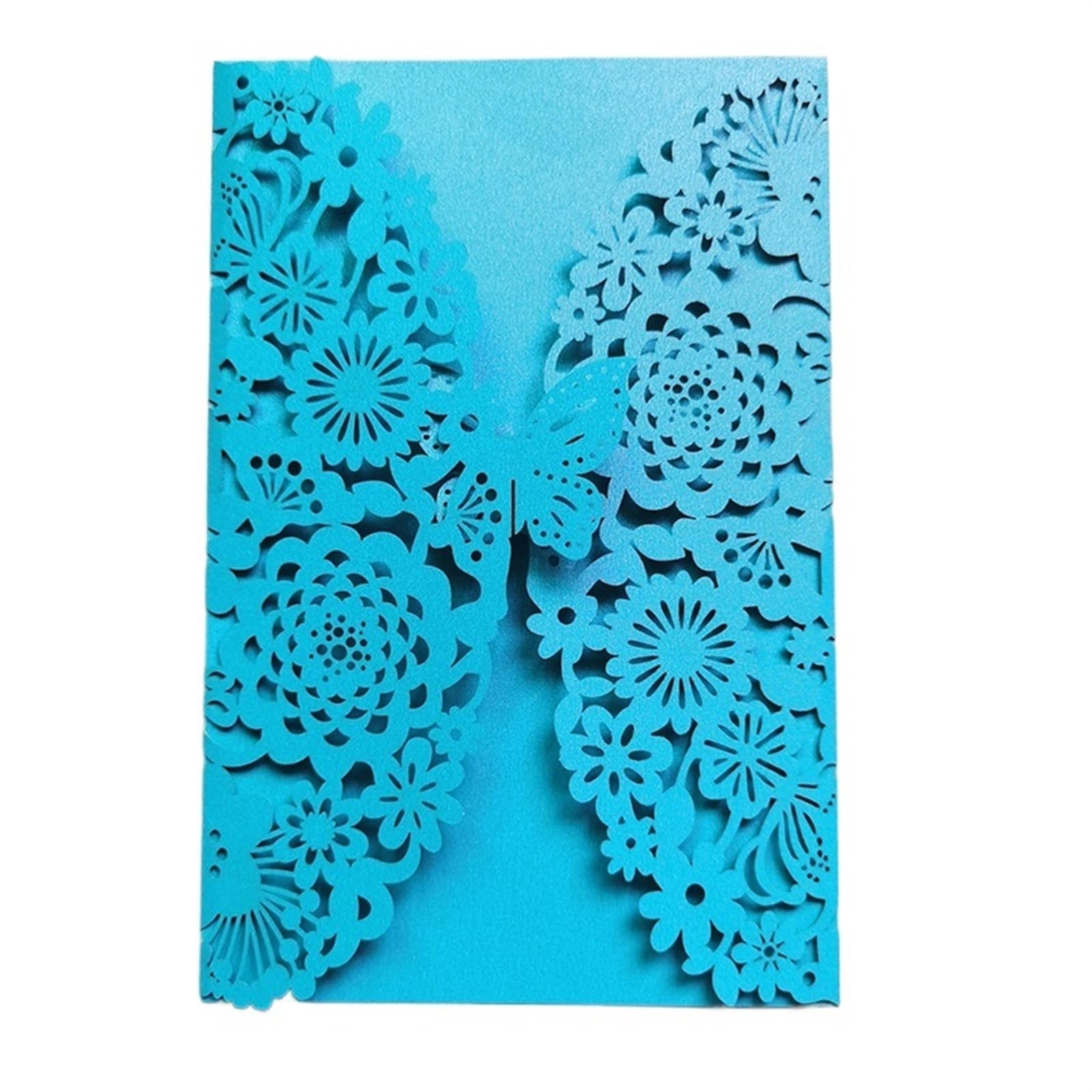 Zarte romantische Hochzeitsparty Einladungskarte D Karte 10 Stück Glitzer-Schmetterling-Einladungskarten-Umschläge for Hochzeit, Verlobung, Taufe, Party-Dekoration, Geschenkartikel Einladung(Deep Blue