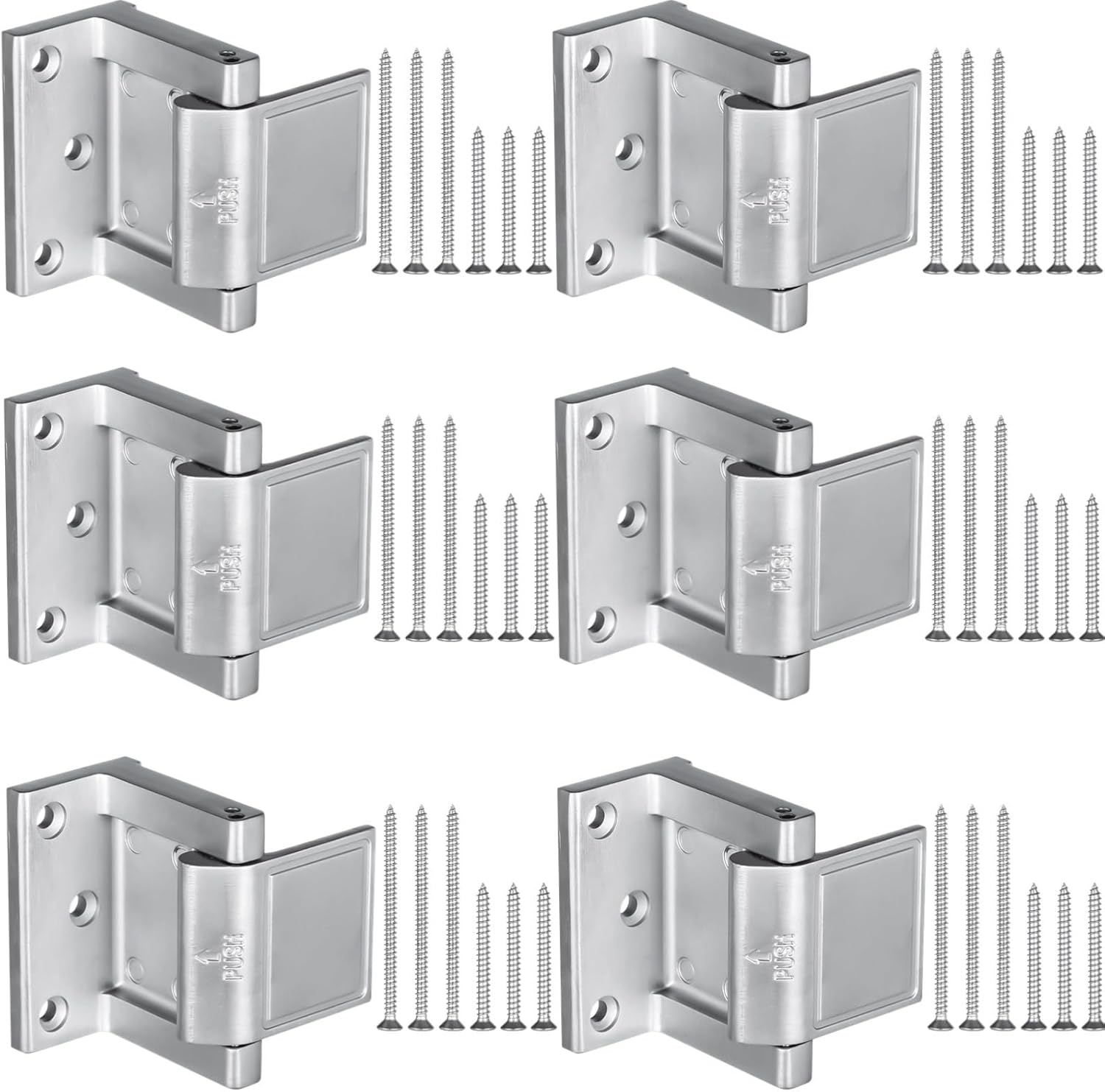 6 Pcs Door Lock Reinforcement, Heavy Duty Zinc Alloy Door Security Lock With Screws, Privacy Door Latch, For Home Hotel Apartment Dorm
