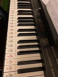 Piano Stickers For 54/61/76/88 Key Keyboards [Transparent And Removable Full Set Stickers For White And Black Keys Color