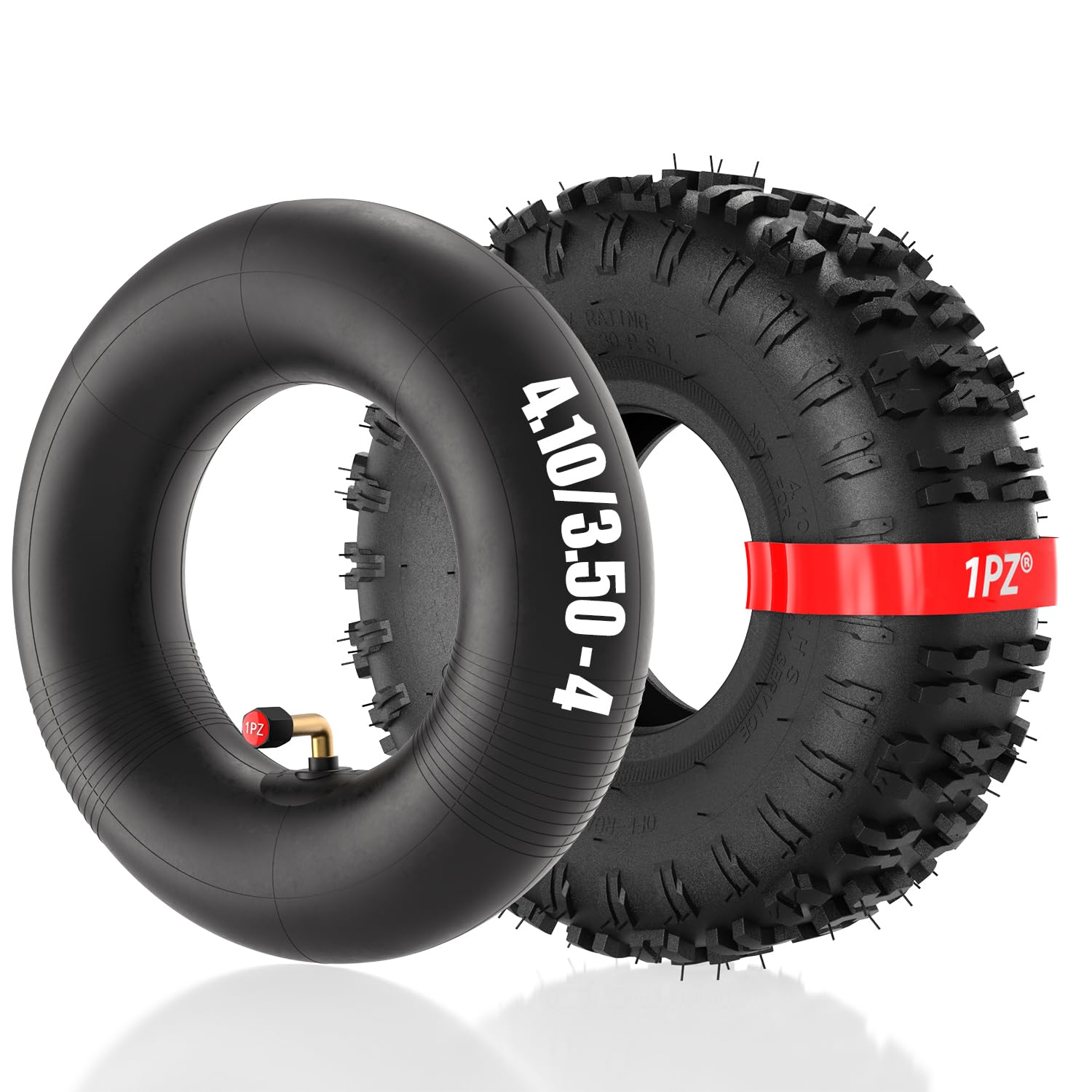 1PZ IT1-C5F 4.10/3.50-4 4PR Pneumatico con Camera d'Aria Compatibile con Carrelli da Trasporto, Rimorchi, Carrelli da Giardino a 4 Ruote Giardino Spazzaneve Tosaerba Generatore Moto Scooter