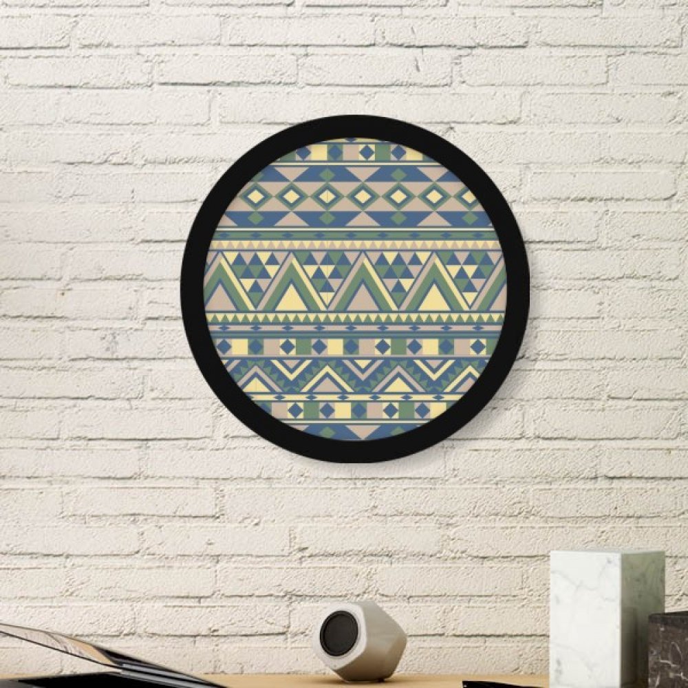 Peinture murale ronde haut de gamme motif triangle asymétrique bleu jaune
