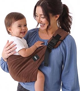 Boba Buddy Hüfttrage Baby bis Kleinkind - Baumwollcord Babytrage Seitlich, Kindertrage mit verstellbaren Gurten, Sicherheitsverschluss & geräumigem Sitz, inkl. Tragetasche (9-48 Monate/8-20 kg)