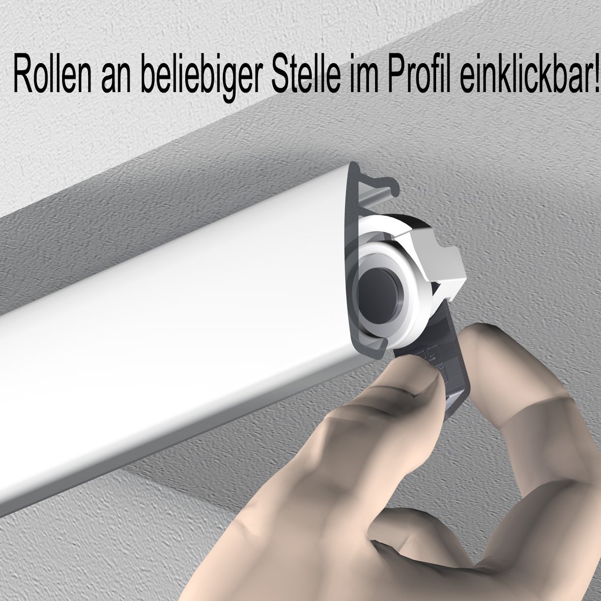 Garduna SmartGlide! | Gardinenschiene | Vorhangschiene | Aluminium weiss | mit hochwertigen Leichtlaufrollen | 240cm (2x120cm)