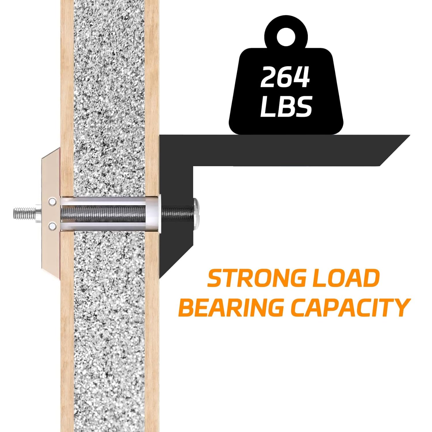 40pcs Wall Anchors, 6.7inch Hollow Anchor with 3/16"-24 Bolt, Snap Toggle Drywall Anchors for Drywall Heavy Duty, Tv Mounting Kit, Holds Up to 240 Lbs