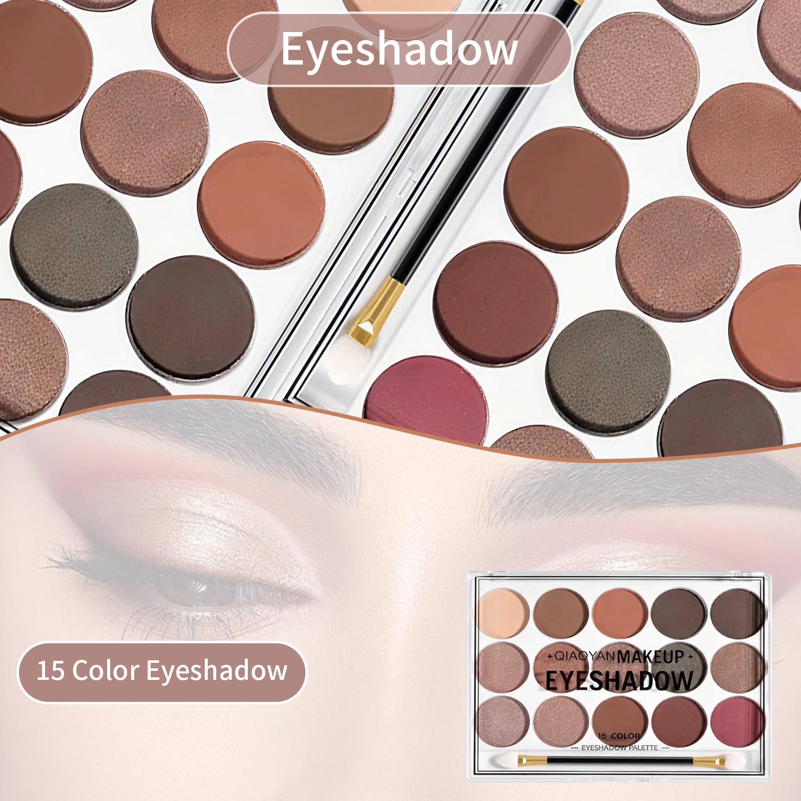 37 Pcs All in One Makeup Kit, Make up Set, Multifunktions Kosmetik Schmink Kit Frauen, enthält 15 Farben Lidschatten Palette, Make-up-Pinsel, Lippenstift, Makeup Schwamm