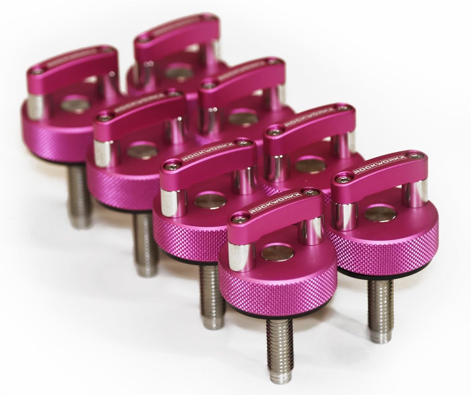 ROCKWORKX Billet Aluminum Bronco Hard Top Quick Removal Fastener Thumb Screw, Integrated D Ring