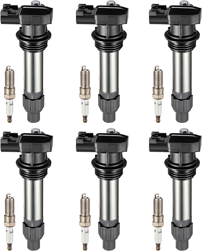 Kit de bobinas de ignição UF569 e velas de ignição 41-109 BDFHYK para Chevy Impala 2012–2020 – 12 itens