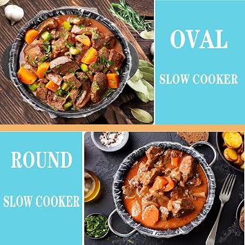 Slow Cooker Liners Small Size Pot Liners Disposable Cooking Bags Fit 1-3QT Suitable for Slow Cooker and Oval & Round Pot (16)