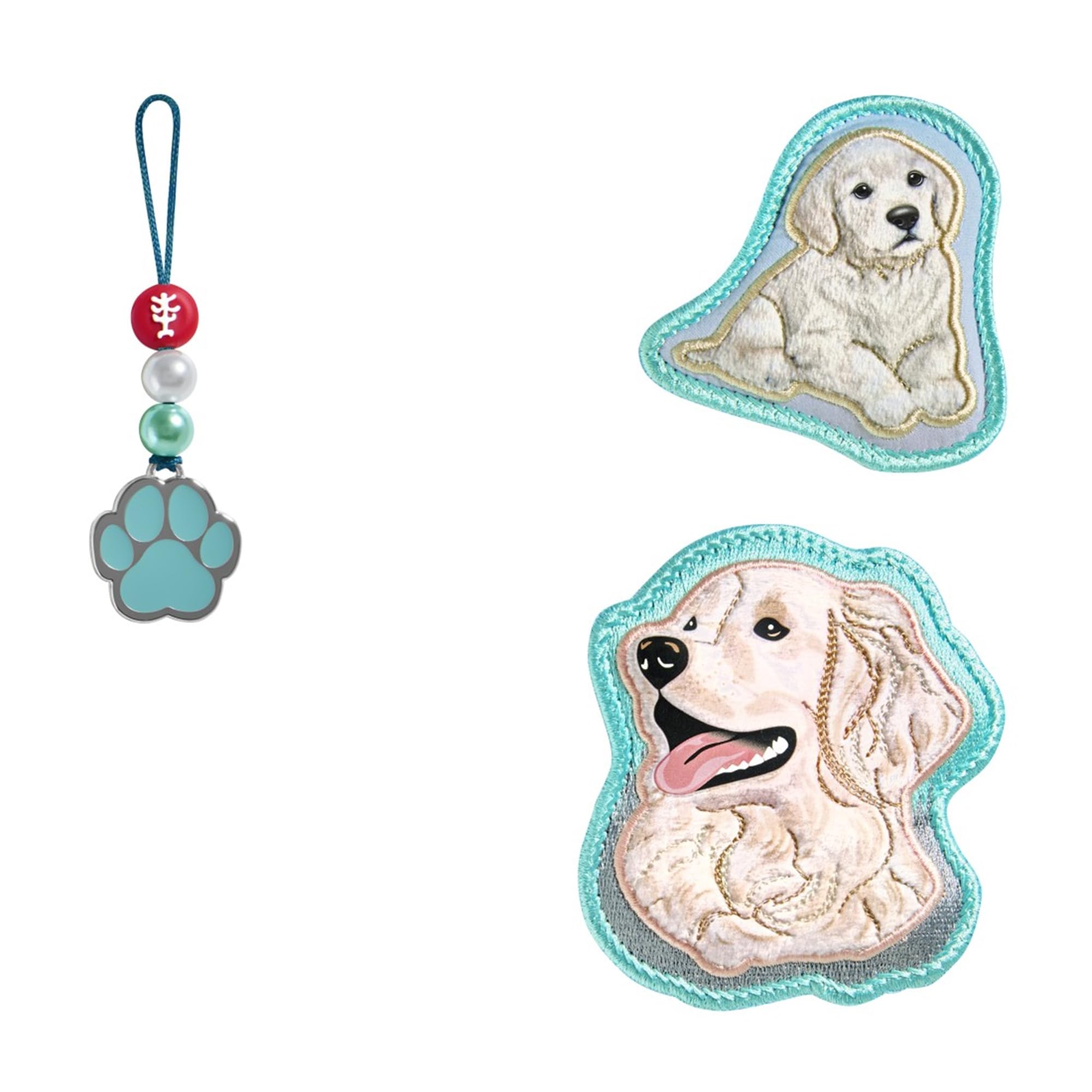 Step by Step Magic Mags „Dog Basty“, 3-teilig, 2 Magnet-Applikationen und 1 Anhänger, Hunde-Design, passend zum Schulranzen oder Vorschulrucksack