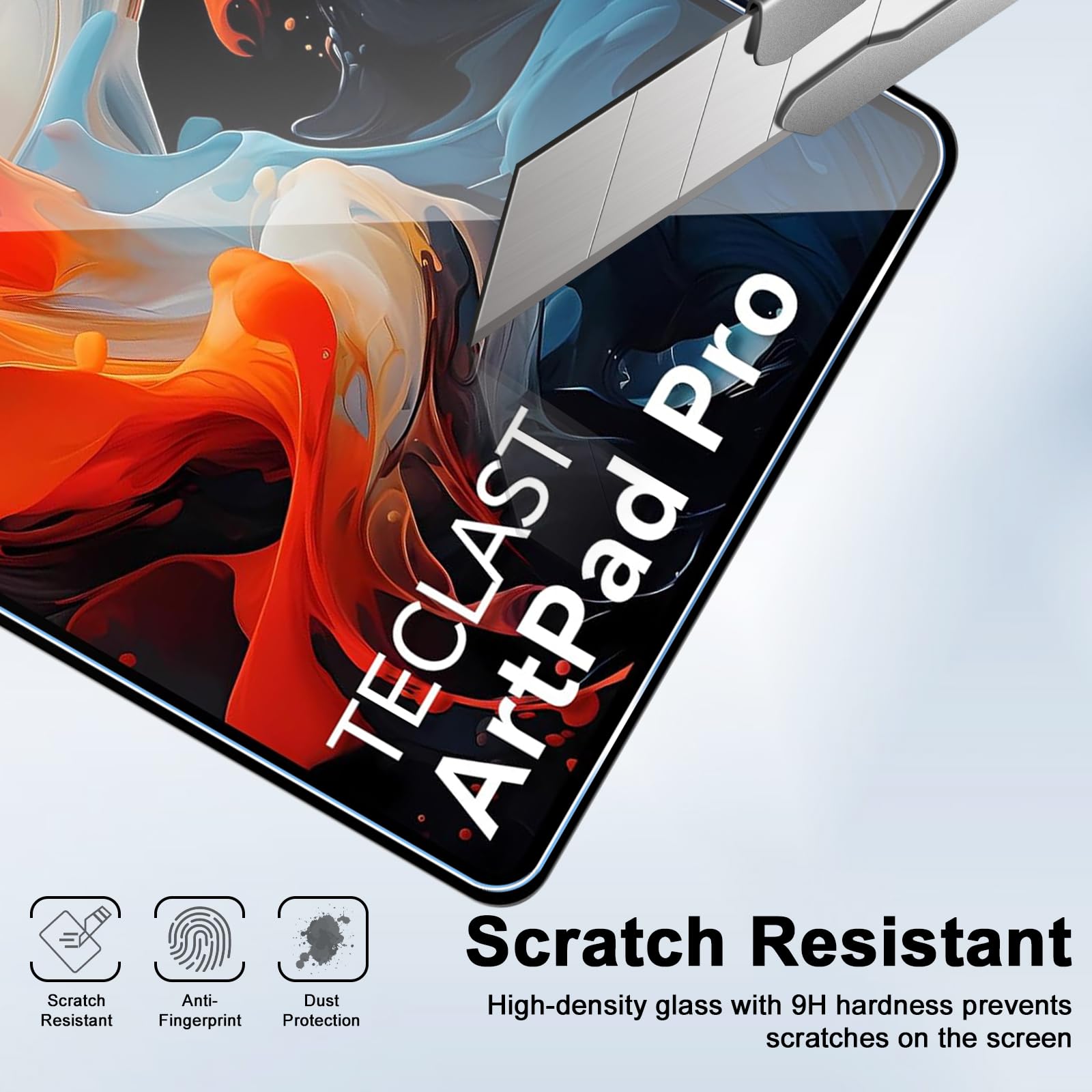 Heioloo 2 Stück Schutzfolie für TECLAST Tablet Artpad Pro 12.7 Panzerglas, Blasenfrei, 9H Härte Panzer Schutz Glas, Anti-KratzenFrei, Ultra-klar Displayschutzfolie
