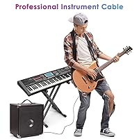Vista 7 de Cable de Guitarra de 6 Pies Cable de Instrumento para Guitarra Eléctrica y Bajo, Teclado - Cable AMP de Ángulo Recto de 1/4 Pulgada, Negro