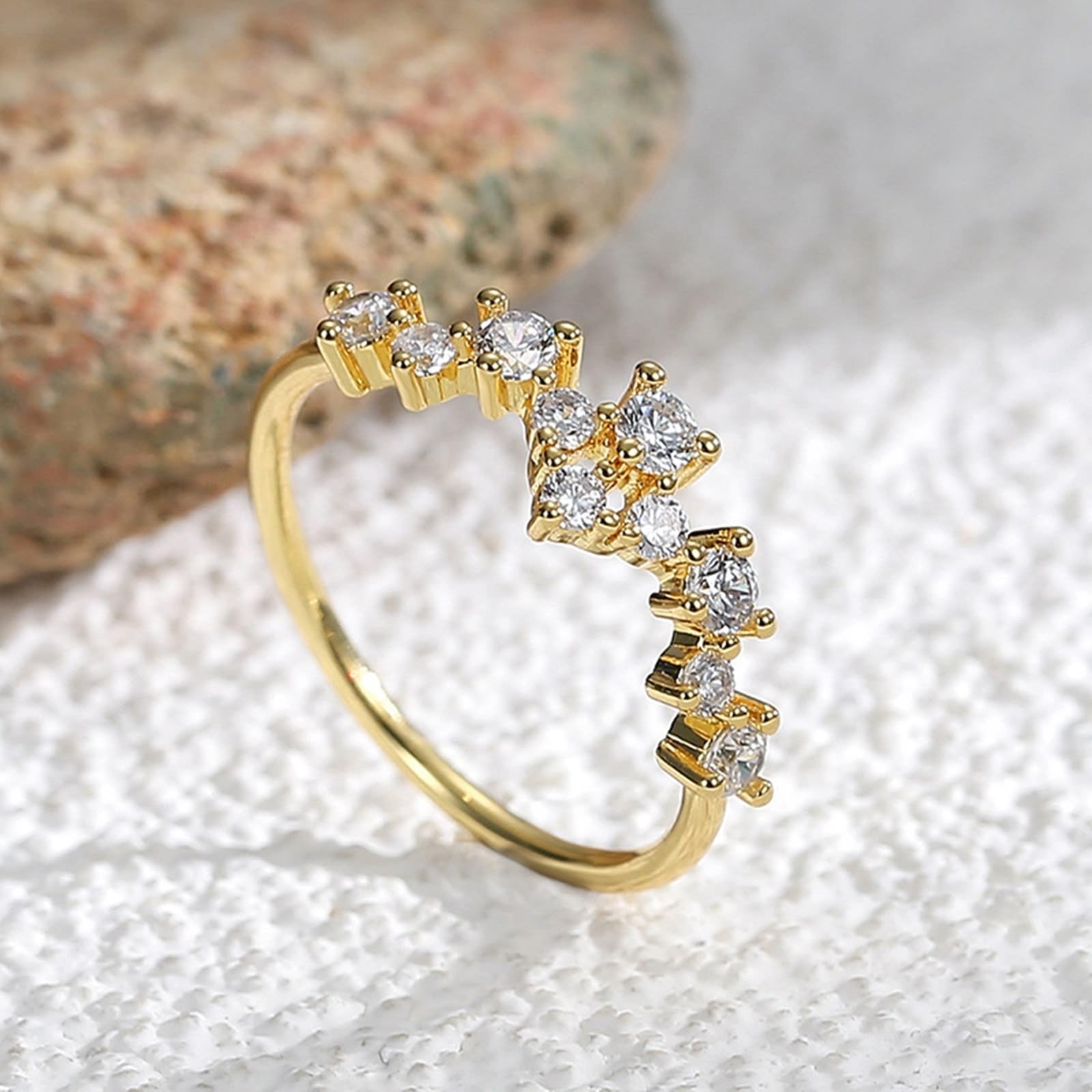 Anillos para mujer, bisutería Moissanite, anillo para mujer, oro 9 K, Au375/Au585/Au750, con moissanitas, talla 45 (14,3), clásico para tía día de la madre, personalizado