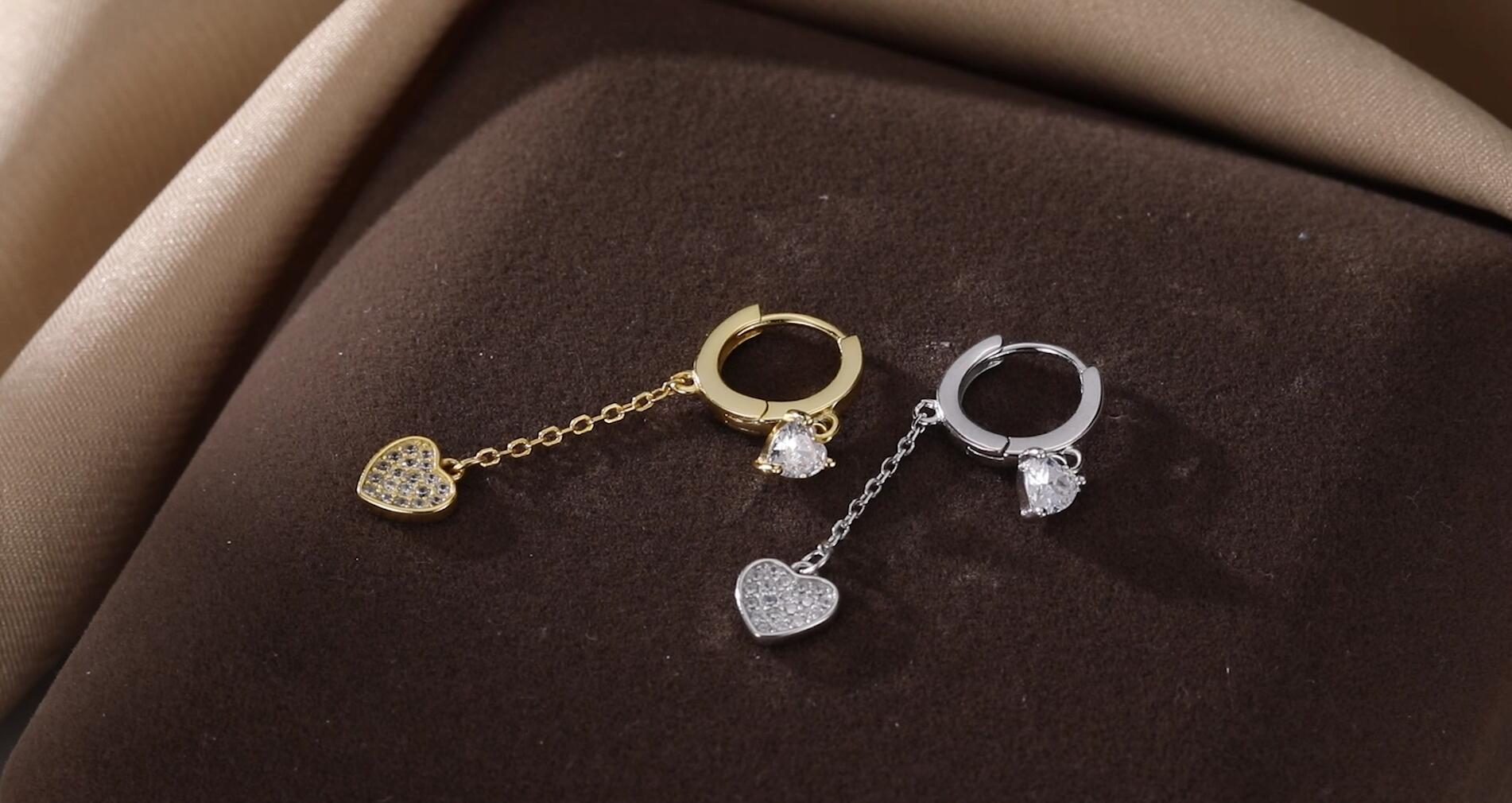 Amazon.com: SLUYNZ Sterling Silver CZ Heart Small Hoop Earrings