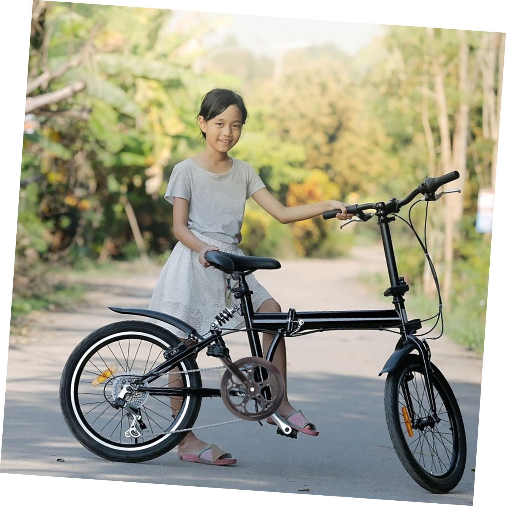 Guarnitura Bici Nera Denti 52t in Ferro Pedivella Bici da Strada Resistente all'Usura Accessori per Sostituzione e Riparazione Braccio Pedivella 170Mm
