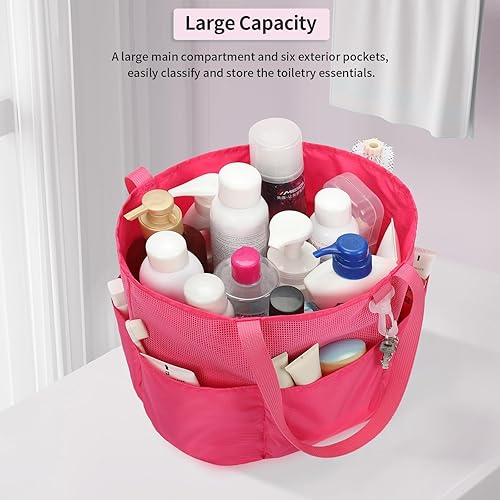 Miniatura 9 de Neceser de viaje, bolsa de aseo de gran capacidad para mujeres y hombres, bolsa de malla para ducha, organizador de ducha de secado rápido,