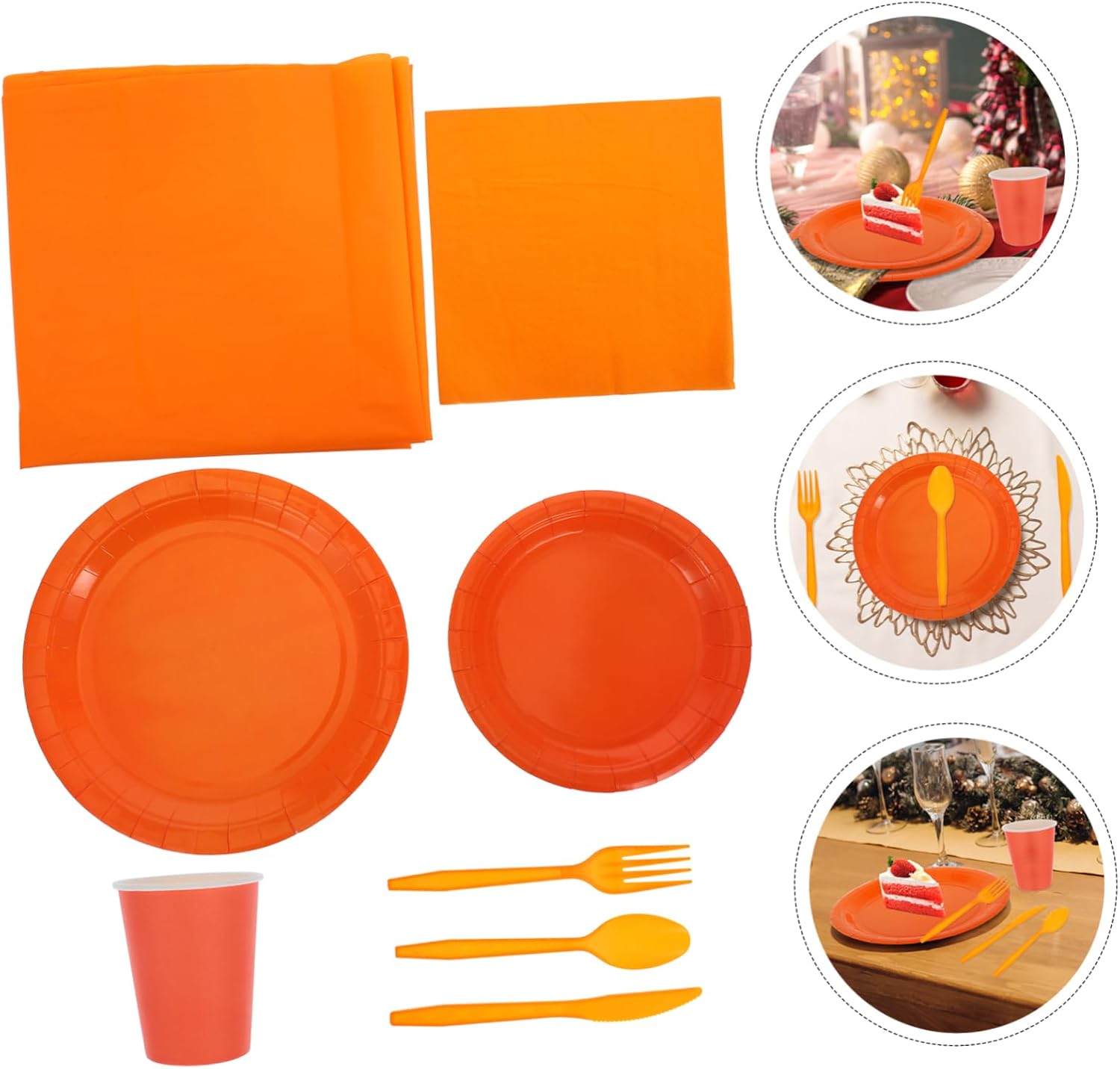 ABOOFAN Paper Plates Cups Napkins Cutlery Tablecloth Themed Party Dinnerware for Festivals