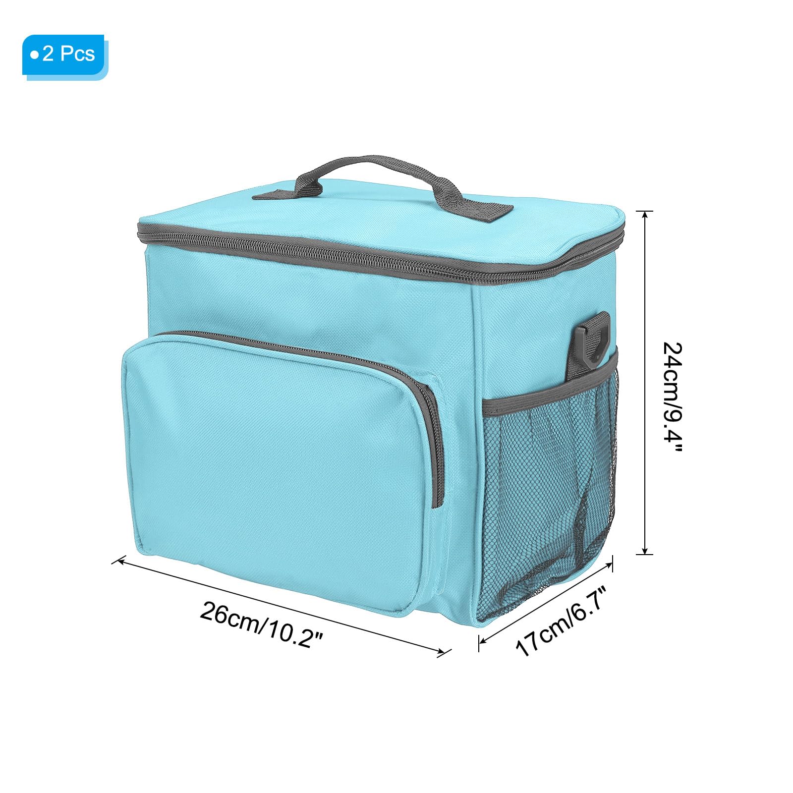 Boîte à déjeuner pour femmes/hommes, 2 pièces, sac à déjeuner isotherme, sac fourre-tout thermique, récipient à déjeuner réutilisable 9,4 x 6,7 x 10,2 pouces pour le travail, pique-nique en plein ai